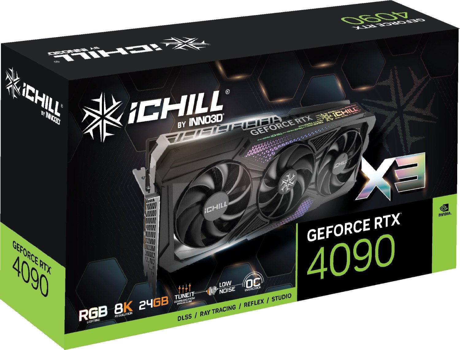 Videokaart Inno3D GeForce RTX 4090 ICHILL X3, 24 GB, GDDR6X - Krauta.ee