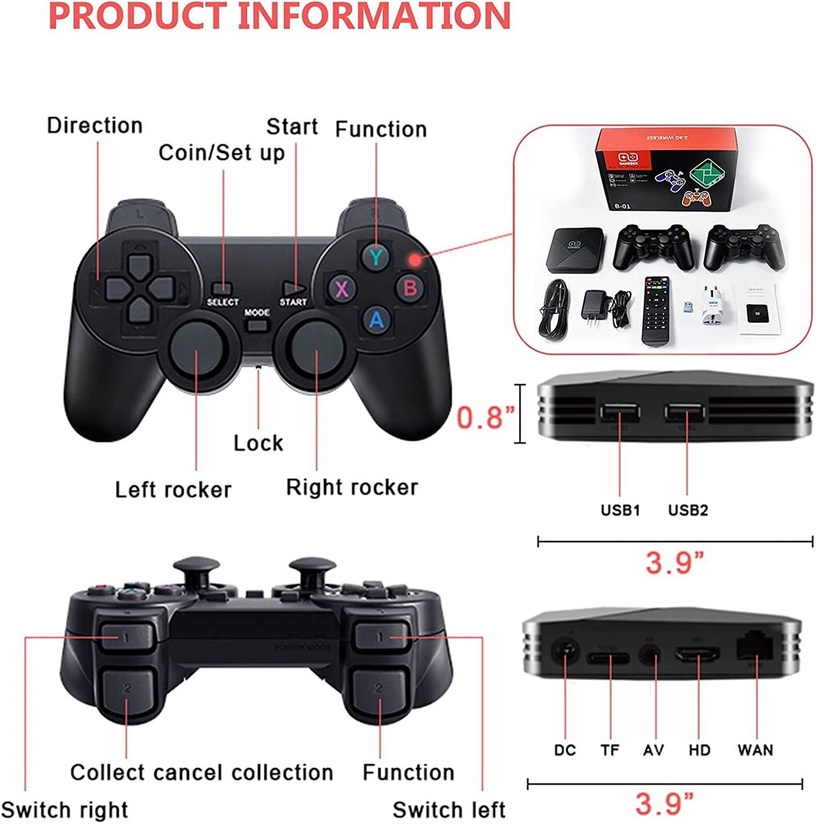 Spēļu dators HappyJoe G5 4K, HDMI, 64 GB