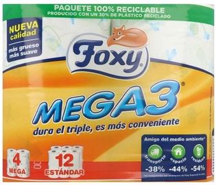 Туалетная бумага Foxy Mega 3, 3 сл, 4 л.