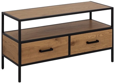 TV galds Seaford, melna/ozola, 90 cm x 35 cm x 50 cm