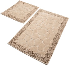 Vannasistabas paklājiņu komplekts Foutastic Stone 359CHL1564, bēša, 100 cm x 60 cm