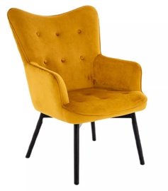 Krēsls Carmen Velvet, dzeltena, 75 cm x 72 cm x 99 cm