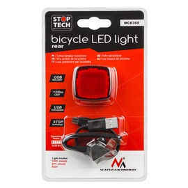Велосипедный фонарь Maclean MCE355 10418995, пластик, черный/красный, 2 шт.
