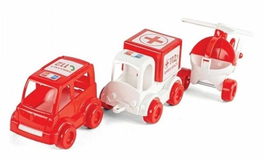 Transporta rotaļlietu komplekts Wader Medical Vehicle Set 9060025, balta/sarkana