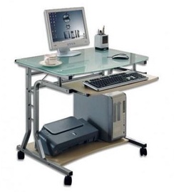 Компьютерный стол Techly Compact With Wheels, прозрачный/бук