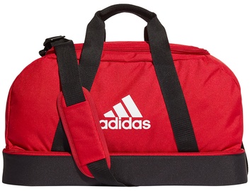 Sporta soma Adidas Tiro Primegreen Bottom Compartment Duffel Bag, melna/sarkana, 40.75 l