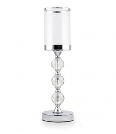 Svečturis Glass XL, tērauds/kristāls, Ø 10 cm, caurspīdīga