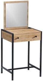 Kosmētikas galds Kalune Design Mary, melna/ozola, 50 cm x 50 cm x 128 cm, with mirror