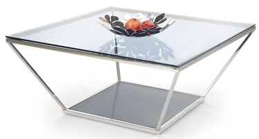 Журнальный столик Halmar Fabiola, прозрачный/хромовый, 1000 мм x 1000 мм x 460 мм