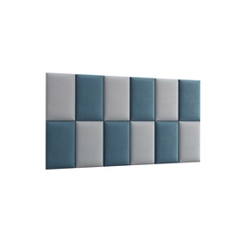 Dekoratyvinės tekstilinės sienų plokštės Quadratta, 100 cm x 180 cm, 3.5 cm, mėlyna, 12 vnt.