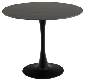 Pusdienu galds Actona Malta Grantham, melna, 900 mm x 900 mm x 750 mm