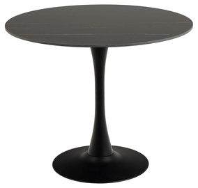 Söögilaud Actona Malta Grantham, must, 900 mm x 900 mm x 750 mm