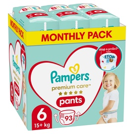 Подгузники Pampers Premium Care Pants, 6 размер, 15 - 30 кг, 93 шт.