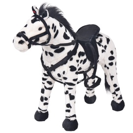 Mīkstā rotaļlieta VLX Horse, balta/melna, 62 cm