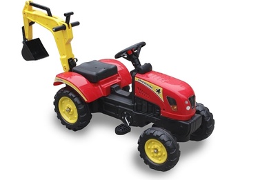 Traktor LEAN Toys Pedal Tractor, punane/kollane