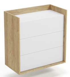 Комод Halmar Mobius 3S, белый/дубовый, 41x78x83 см