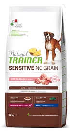 Sausā suņu barība Natural Trainer Sensitive No Grain, cūkgaļa/kartupeļi, 12 kg