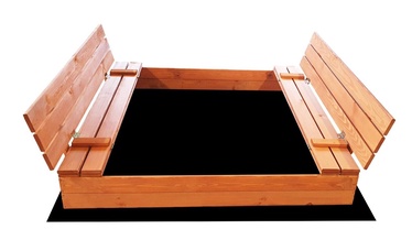 Песочница 4IQ Sandbox PS140IMPR, 140 x 140 см, с крышкой, коричневый