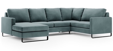 Stūra dīvāns Homede Corni, zila, kreisais, 330 x 220 x 86 cm