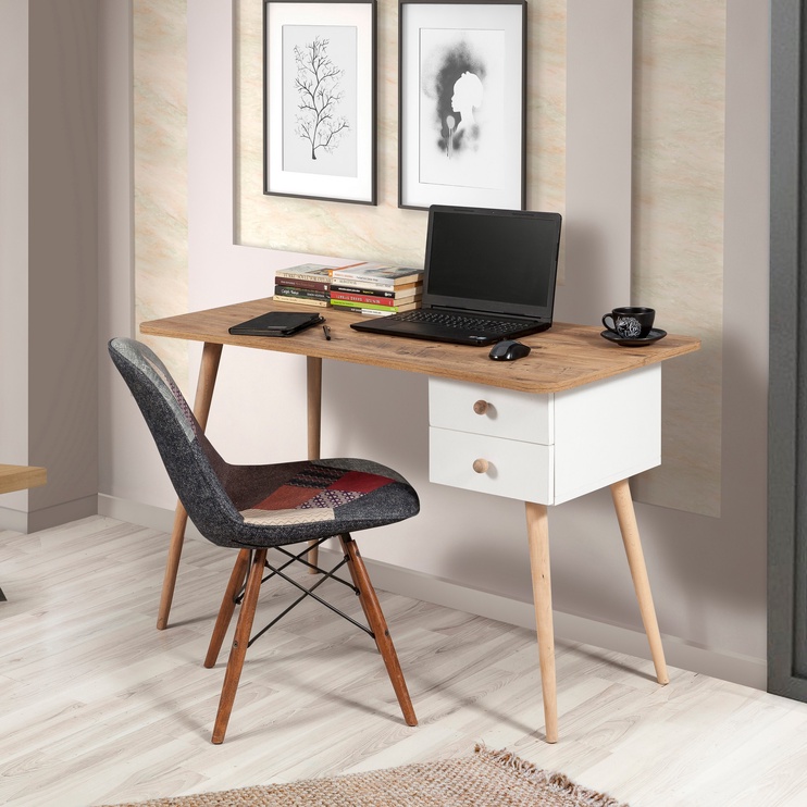 Galds Kalune Design Balbina 869VEL6602, balta/priežu