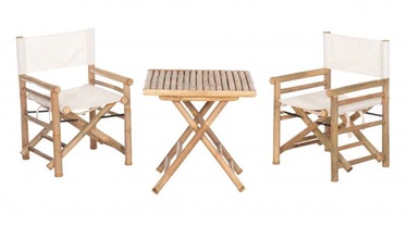 Āra mēbeļu komplekts 4Living Bamboo, balts/brūns, 2 sēdvietas