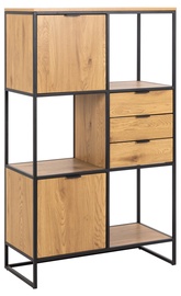 Riiul Swindon, must/tamm, 85 cm x 40 cm x 141 cm