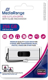 USB zibatmiņa MediaRange MR919, sudraba/melna, 256 GB
