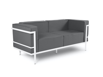 Lauko sofa Calme Jardin Cannes, balta/grafito, 70 cm x 164 cm x 70 cm