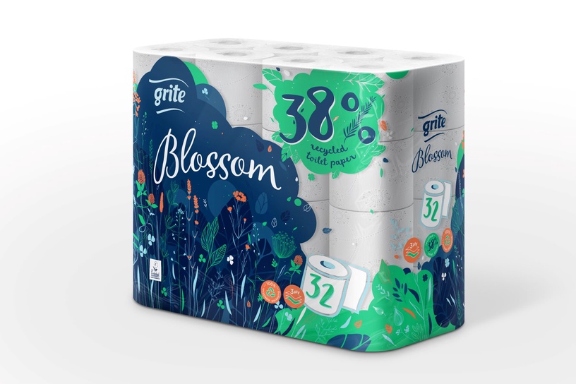 Tualettpaber Grite Blossom, 3 sl, 32 tk