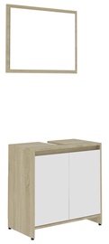 Комплект мебели для ванной VLX 802656, белый/дубовый, 33 x 60 см x 58 см