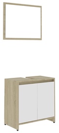 Vannitoa mööblikomplekt VLX 802656, valge/tamm, 33 x 60 cm x 58 cm