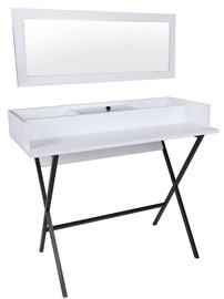 Kosmetinis staliukas Kalune Design Laos 811MDD5104, baltas, 50 cm x 100 cm x 89 cm, su veidrodžiu