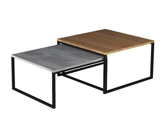 Kafijas galdiņu komplekts Nevio, pelēka, 60 - 69 cm x 69 cm x 34 - 39 cm