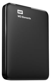Cietais disks Western Digital WD Elements, HDD, 1 TB, melna