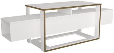 TV staliukas Kalune Design Bianco, aukso/baltas, 160 cm x 46.1 cm x 49.8 cm