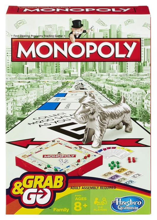 Stalo žaidimas Hasbro Gaming Travel Monopoly Grab & Go B1002, EN