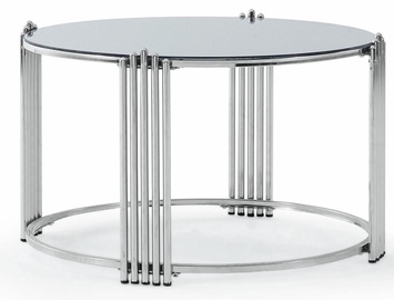 Журнальный столик Kalune Design Zen 2+1, хромовый, 600 мм x 600 мм x 450 мм