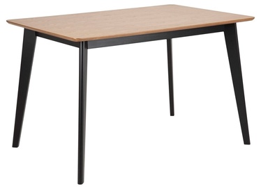 Обеденный стол Roxby, черный/дубовый, 120 см x 80 см x 76 см