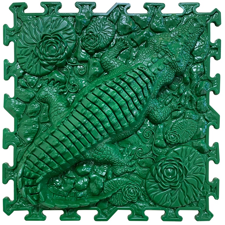 Ortonature Puzles - Paklājiņu Komplekts Crocodile Here 10686620, 25 cm x 25 cm, 8 gab.