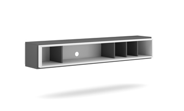 TV-laud Cinta, valge/hall, 153.2 cm x 35 cm x 25 cm