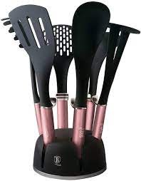 Набор инструментов для приготовления пищи Berlinger Haus I Rose BH-6244, 30 см, черный/розовый, нейлон, 7 шт.