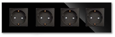 Neljasuunaline pistikupesa Feelspot FSSR4B-K 47-00204, maandusega, must