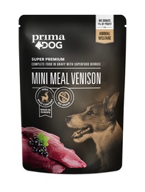 Mitrā barība (konservi) suņiem PRIMADOG, brieža gaļa, 0.085 kg