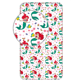 Palags Jerry Fabrics Ariel Friends 02, balta/sarkana/zaļa, 90 x 200 cm, ar gumiju