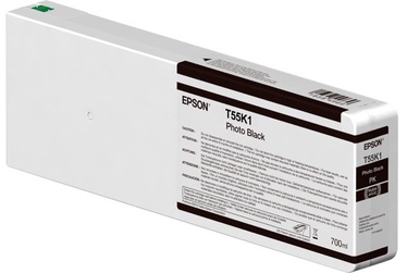 Printera kasetne Epson C13T55K100 Singlepack T55K100 UltraChrome HDX/HD, melna, 700 ml
