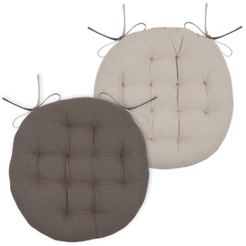 Krēslu spilveni Lovely Duo Round, brūna/bēša, 380 mm x 380 mm