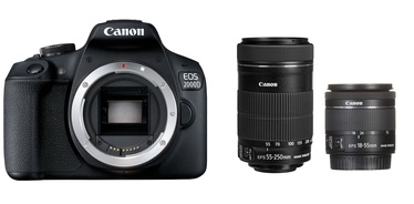 Veidrodinis fotoaparatas Canon EOS 2000D + EF-S 18-55mm IS STM + EF-S 55-250mm IS STM