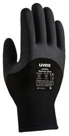 Darba cimdi gumijots Uvex Unilite Thermo Plus UV6059209, pieaugušajiem, akrila/vilnas, melna, 9