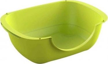 Kaķu tualete ar apmali Rotho Bella, dzeltena, atvērts, 56 x 39.5 x 19 cm, 56 cm x 39.5 cm x 19 cm