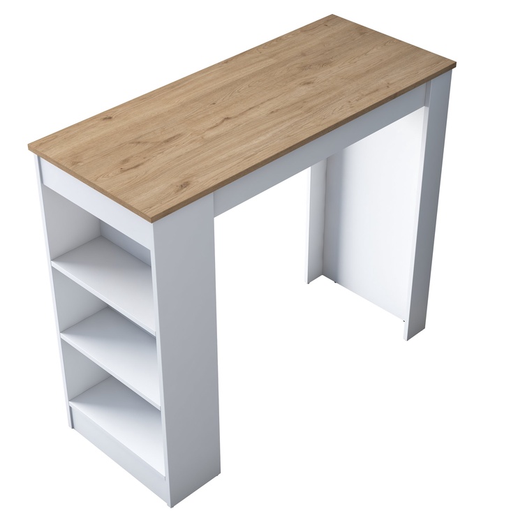 Обеденный стол Kalune Design JA103 2345, белый/ореховый, 120 см x 50 см x 100 см